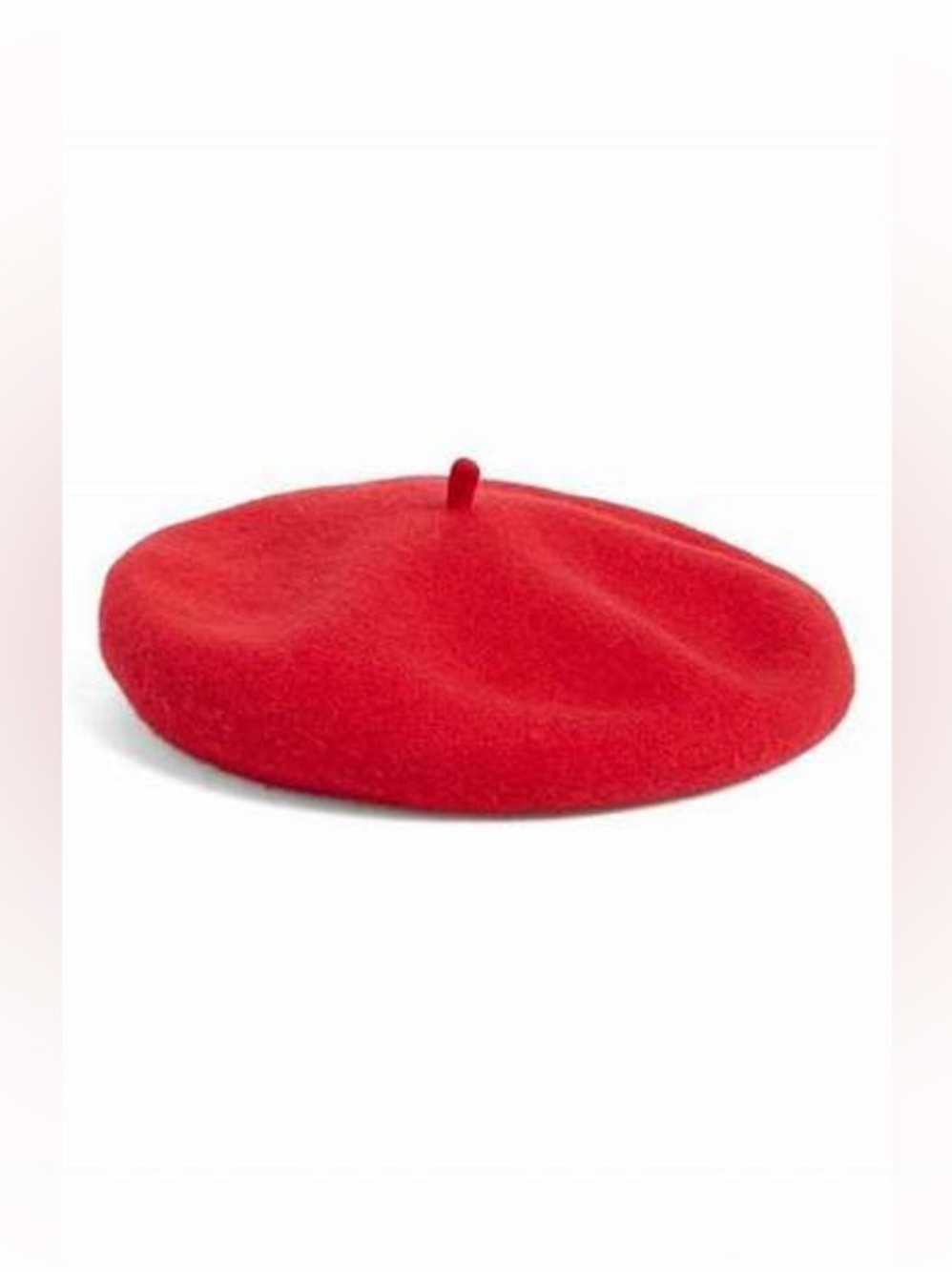 Nordstrom Beret 100% Wool Lipstick Red One Size